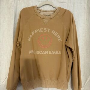American Eagle tan 'Seriously Lived-In' Crewneck Sweatshirt
